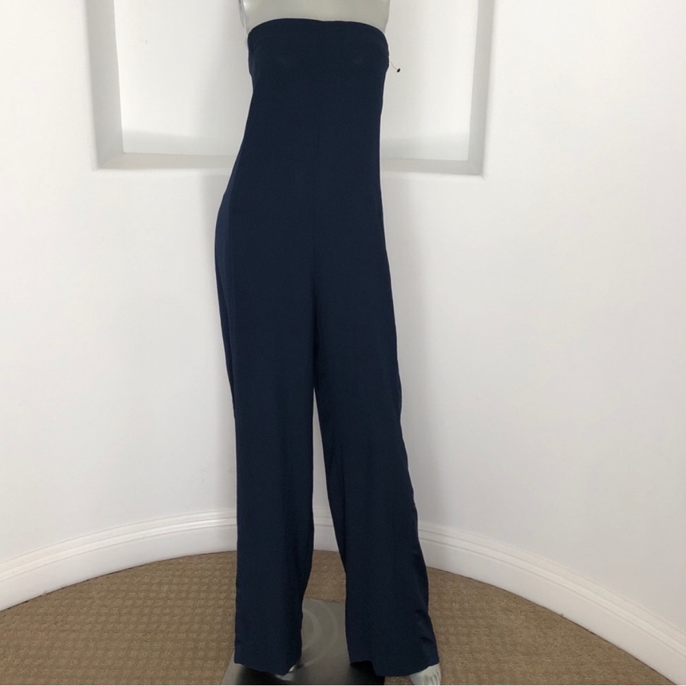 Zara Basic Collection Navy Strapless Jumpsuit - image 3